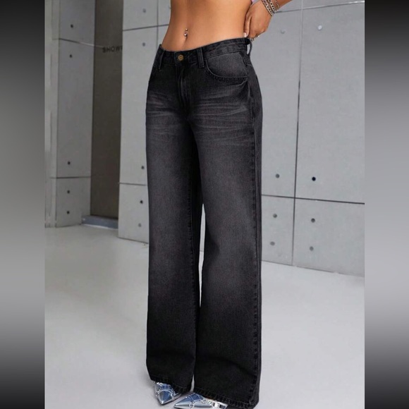 Rebellious Rose Denim - Washed Wide Leg Jeans 💖